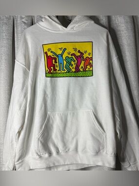 Keith Haring Ripple Junction Size Large Pullover Hoodie Sweatshirt Hoodie